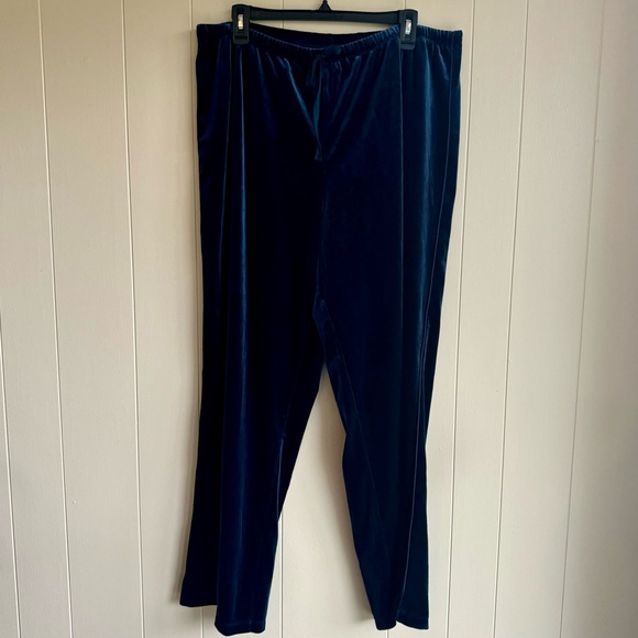 Lauren Ralph Lauren Navy Velvet 2 Pc. Pajama Set, Size Large - Picture 6 of 13